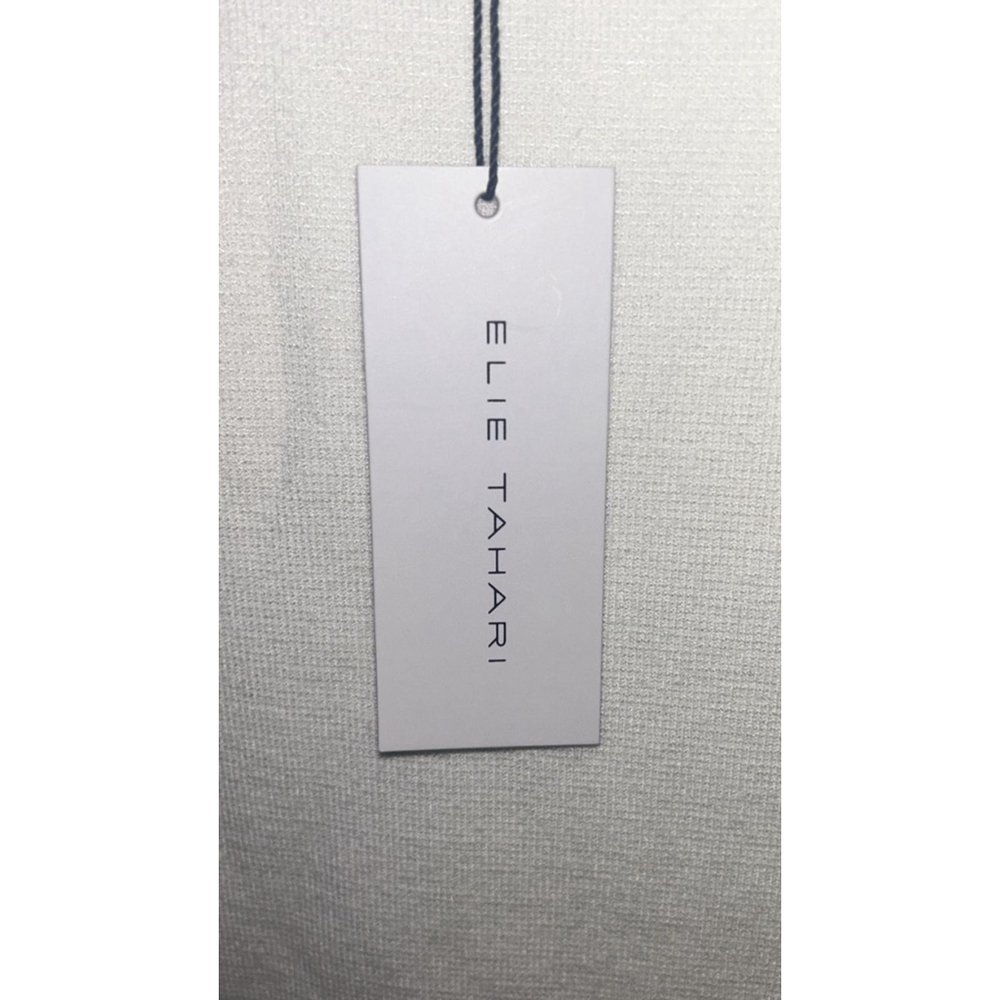 Women's Elie Tahari White Short Sleeve Knit Pleated Midi Dress - Picture 10 of 11